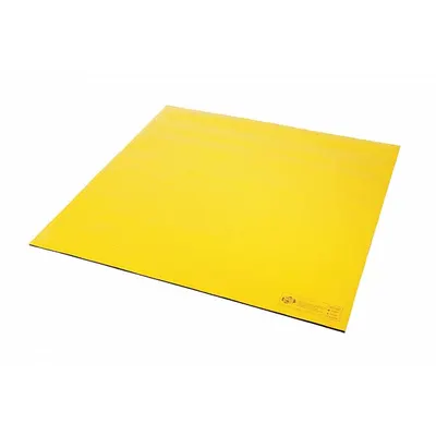 PIG Self-Sealing Drain Cover Seal, 48 in L x 48 in W, Black/Yellow, PLR405 - Self-Sealing Drain Cover Seals