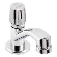 DELTA FAUCET COMPANY Low Arc Bathroom Faucet: Delta Commercial, Single-Post, Brass, Chrome Finish (MPN 701LF-HDF)