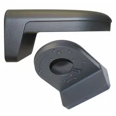 Gray aluminum wall mount designed for Transcendent series dome cameras. Includes mounting hardware for secure screw attachment to walls. Suitable for indoor or outdoor surveillance installations requiring stable camera positioning.