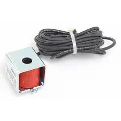 Solenoid coil for use in HVACR systems to control refrigerant flow by energizing a valve. Suitable for applications requiring reliable valve actuation in precision cooling equipment and commercial refrigeration units.