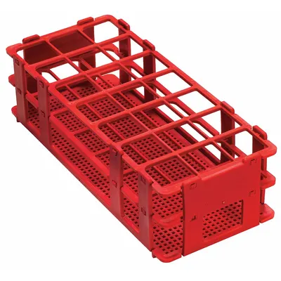 SP SCIENCEWARE Polypropylene Test Tube Rack, Red, 21 Places, F18746-0004 - Lab Storage Racks
