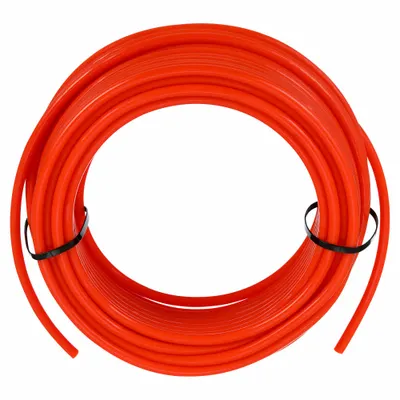 EAGLE BELTING Round Belt: Orange, 1/4 in Dia, For 2 1/2 in Min Pulley Dia, 100 ft Overall Lg - Reinforced Solid-Core Smooth Round Belts