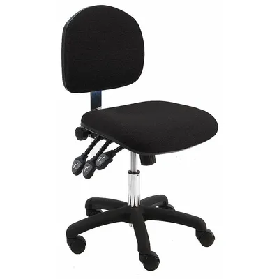 BENCHPRO Office Chair: Washington, Black, Fabric Material, 15 1/2 in Back Ht - Armless Office Chairs
