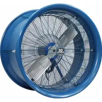 This PATTERSON high-velocity industrial fan head features a 30-inch blade diameter driven by a 1 hp, three-phase motor operating at 230/460V AC. Designed for heavy-duty air movement, it is suitable for cooling, ventilation, and exhaust in warehouses, factories, and workshops
