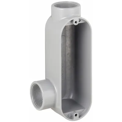 RACO Conduit Outlet Body: Aluminum, 1 1/4 in Trade Size, LL Body, 30.8 cu in Body Capacity - LL - 90° Elbow Type
