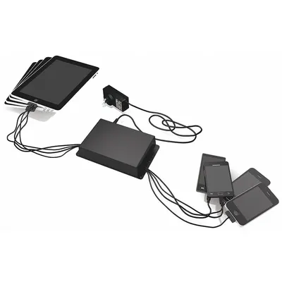 KWIKBOOST Device Charging Station: (4) 9 in Lightning/(4) 9 in Type C cables - Tabletop