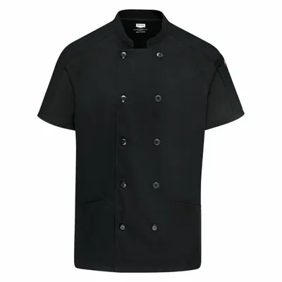 RED KAP Women's Short-Sleeve Raglan Chef Coat with Airflow & Oil-Blok - Short-Sleeve Raglan Chef Coats with Airflow & Oil-Blok