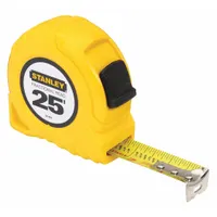 STANLEY Tape Measure: Nonmagnetic Single Hook Tip, 25 ft, Plastic, Yellow (MPN 30-454)