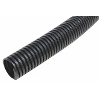 DROSSBACH Corrugated Loom Tubing: 3/8 in Nominal Size, 1,900 ft Overall Lg, Nylon, Black (MPN 038NDBSG0000XZS)