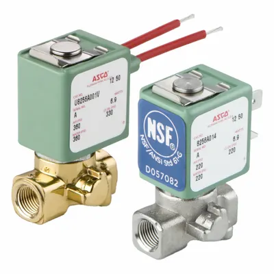 ASCO Solenoid Valve: 2-Way, Normally Closed, 1/8 in Pipe Size, 110V AC/120V AC - 2-Way/2-Position, Normally Closed Solenoid Valves