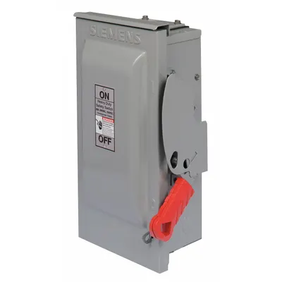 Siemens Safety Switch: Fusible, 30 A, Three Phase, 240V AC, Galvanized Steel - Fusible Safety Switches