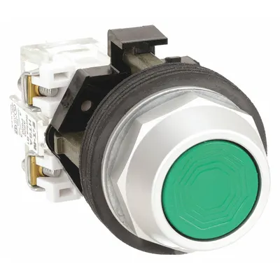 EATON Flush Push Button Operator: Non-Illuminated, Flush Profile, Metallic, 30 mm - Flush-Mount Push Buttons