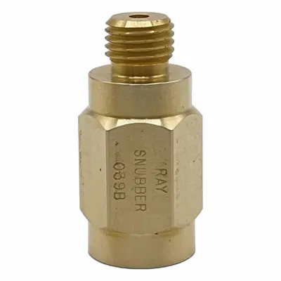 RAY Pressure Gauge Snubber: Brass, Piston, Brass, 3,000 psi Max. Pressure, 3 Pistons - Piston-Type Snubbers for Air, Water & Steam