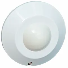 Indoor occupancy sensor from PECO for motion detection. Surface mount design with hardwired electrical connection. Operates in temperatures from -4° to 100°F. Suitable for automatic lighting or HVAC control in commercial or industrial spaces.