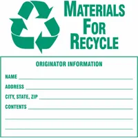 Paper label with white background, 6 inches by 6 inches, displaying the message 'Contains Asbestos Fibers Avoids Creating Dust Cancer And Lung Disease Hazard'. Used for marking containers of asbestos-containing waste to comply with shipping regulations. Sold in packs of 100