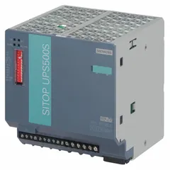 Standby-type DC UPS system with 24 V DC input and output, rated at 104 VA. Provides backup power for industrial control panels, automation equipment, and process instrumentation to maintain operation during mains interruptions.