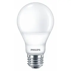 This LED lamp features a classic A19 shape with a frosted finish and a medium screw (E26) base. It operates at 8.8 watts and produces 2700K warm white light. Suitable for general indoor lighting in residential and commercial settings, including lamps, ceiling fixtures, and sconces.