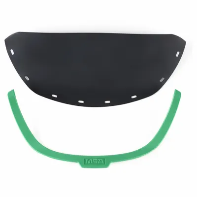 MSA Frame Debris Control Replacement: EPDM Rubber/Polycarbonate, Black - Debris Guards for Hard Hat & Helmet Face Shields