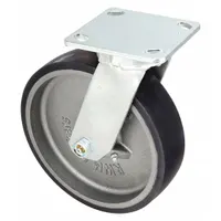 RWM Plate Caster: Swivel, Polyurethane, 8 in Wheel Dia, 2 in Wheel Wd, 9 1/2 in Mounting Ht, Roller (MPN 47-UIR-0820-S)