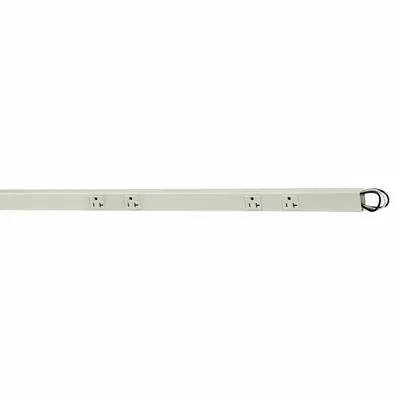 HUBBELL WIRING DEVICE-KELLEMS Prewired Raceway: 1 Circuits, 12 Outlets, NEMA 5-20R, 6 ft Lg, 1 3/8 in W x 1 1/16 in H - Nonmetallic Prewired Outlet Raceway Strips