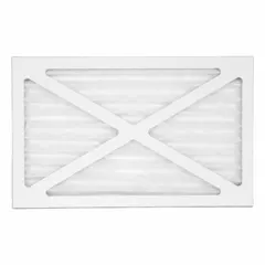 This prefilter captures larger airborne particles before they reach the main filter in laminar flow workstations. It measures 12 inches in height and 20 inches in width. Suitable for use in controlled environments such as laboratories and cleanrooms to extend filter life and maintain clean airflow.