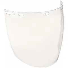 This clear polycarbonate replacement visor is designed for use with compatible face shield frames. It provides impact protection in industrial environments such as machining, material handling, and maintenance. The visor measures 12 inches in height and 0.78 inches in thickness.