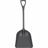 VIKAN Industrial Shovel: Square Point, 1 Ribs, Plastic, #4 Blade Size, 13 11/16 in Blade Wd, D-Grip (MPN 6982RG)