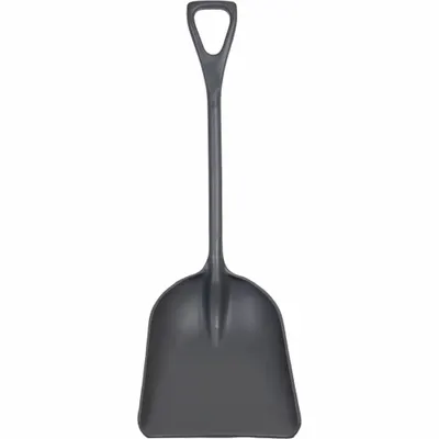 VIKAN Industrial Shovel: Square Point, 1 Ribs, Plastic, #4 Blade Size, 13 11/16 in Blade Wd - All-Plastic Industrial Shovels