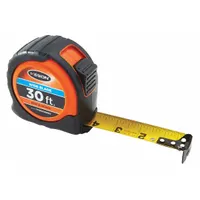 KESON Tape Measure: Nonmagnetic Single Hook Tip, 30 ft, Plastic with Rubberized Grip, Black (MPN PG1830WIDEV)