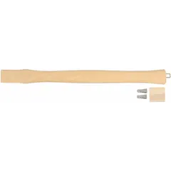 Replacement handle designed for hand drilling hammers with a 28 oz maximum head weight. Fits a 1-1/2 in eye opening length and pear eye shape. Includes wedges for secure head attachment. Suitable for general drilling and demolition applications.