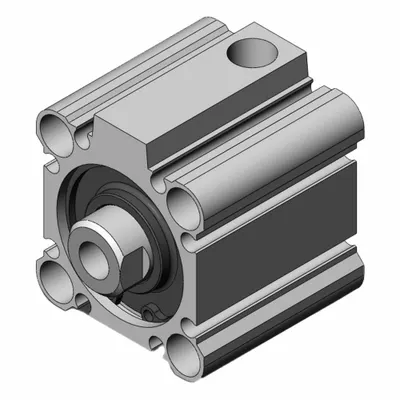 SMC Compact Cylinder: 32 mm Bore Dia, 10 mm Stroke Lg, Magnetic Piston, Through Hole Mount - Single-Acting Compact Air Cylinders