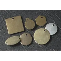 C.H. HANSON Blank Tag: Brass, Brass, 0.04 in Thick, Hexagon, 1 1/4 in x 1 1/4 in, 25 PK (MPN 42492)