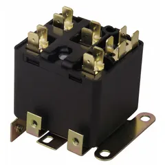 Fixed-potential relay with a coil voltage of 420V AC and SPST contact form. Pick-up voltage range is 212V AC to 235V AC; maximum drop-out voltage is 121V AC. Suitable for any mounting position. Commonly used to control motor start windings in HVAC and refrigeration systems.
