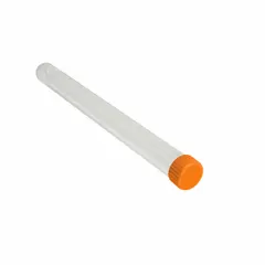 APPROVED VENDOR Polystyrene Test Tube, 21 mL, Round Bottom, Natural, with Orange Cap (2142099E50E1)