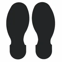 Floor Marking Tape: Footprint, Solid, Black, No Legend, 3 1/2 in x 10 in, 8 mil Tape Thick, 10 PK (MPN 104410)