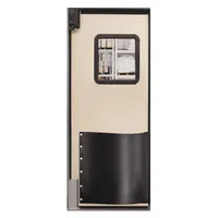 Swinging Door: Polyethylene, 1 Doors, Beige, 2 1/2 ft Door Wd, 7 ft Door Ht, Window Included (MPN 3084R25BEI)