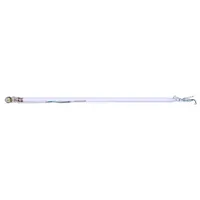 This 36-inch downrod extends the drop of a ceiling fan from the mounting bracket, suitable for rooms with high or sloped ceilings. Made of steel with a white finish, it includes safety cables for secure installation