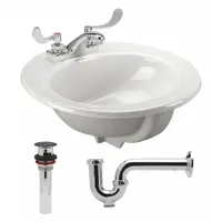 ZURN Bathroom Sink: White, Vitreous China, 19 1/4 in Overall Lg, 19 in Overall Wd, 3 Faucet Holes (MPN Z5124.521.1.07.00.0)