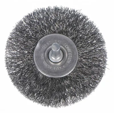 WEILER Wire Wheel Brush: Crimped Steel, 2" Dia x 3/4" Wd, 1/4" Shank - Light-Cleaning Brushes for Carbon Steel