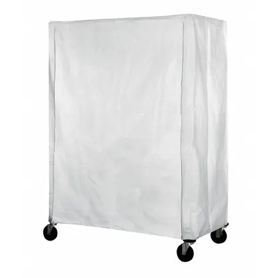 EAGLE GROUP Utility Cart Cover: White, Polyester, Hook-and-Loop, 36 in Wd, 86 in Ht - Hook-&-Loop Machine-Washable Polyester Covers