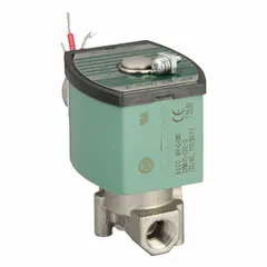 This 2-way/2-position normally open solenoid valve features a 1/4 in pipe size and is rated for 110V AC/120V AC. Its high-flow design with NBR seal makes it suitable for controlling air, water, and light oil in industrial automation and fluid-handling systems. Supplied without a junction box.