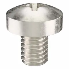 Pan head machine screws with M3x0.50 thread, 4 mm length, made from 18-8 stainless steel with a plain finish. Phillips drive with #1 drive size. Sold in packs of 100. Commonly used for fastening components into tapped holes or with nuts in industrial assembly and maintenance, such as in electrical enclosures and machinery guards.