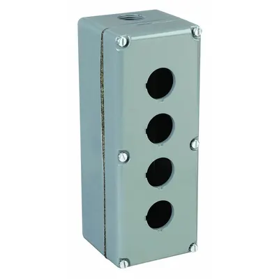 SCHNEIDER ELECTRIC Push Button Enclosure: 30mm, 4 Holes, Aluminum - Enclosures for 30mm Operators