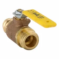 APOLLO Manual Two-Way Ball Valve: 1/2 in, Bronze, Straight, Press x Sweat, Full Port, Two-Piece, Adj (MPN 77W103HCA)