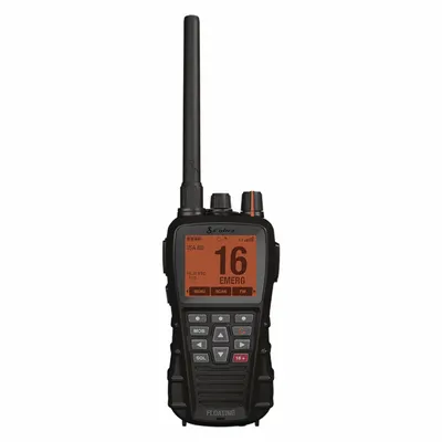 COBRA Marine Radio: VHF, Analog, 6 W, 12 Channels, IPX7, GPS, Black, BlueBound 650 - Handheld Marine Radios