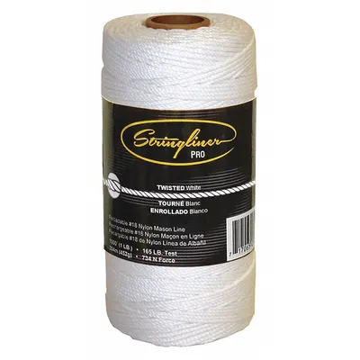 STRINGLINER Mason's Line: Line Type Twisted, Material Nylon - Masonry Leveling Line