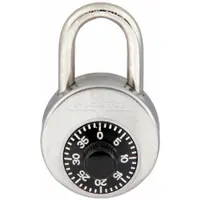 MASTER LOCK Combination Padlock: Dial Combo, Silver, Stainless Steel, Std Shackle (MPN 2010)