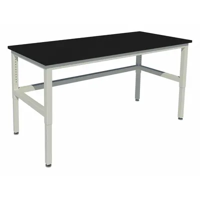 INSTOCK Heavy Duty Steel Table: 24 in Overall Wd, 36 in Overall Ht, 4 ft Overall Lg - Adjustable-Height Epoxy Surfaced Lab Tables