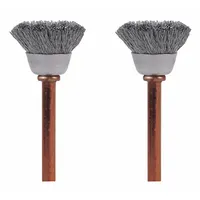 DREMEL Rotary Tool Brush: 1/2 in Brush Dia, Cup Brush, Straight, Mounted, Stainless Steel, 2 PK (MPN 531-02)