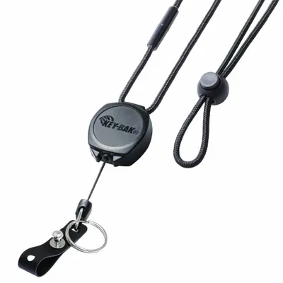 KEY-BAK Badge Holder: Split Key Ring/Strap, Horizontal/Vertical, 1/2 in Badge Pouch Wd - Lanyards, Cords, & Chains for Badges